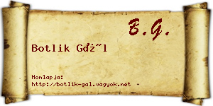 Botlik Gál névjegykártya